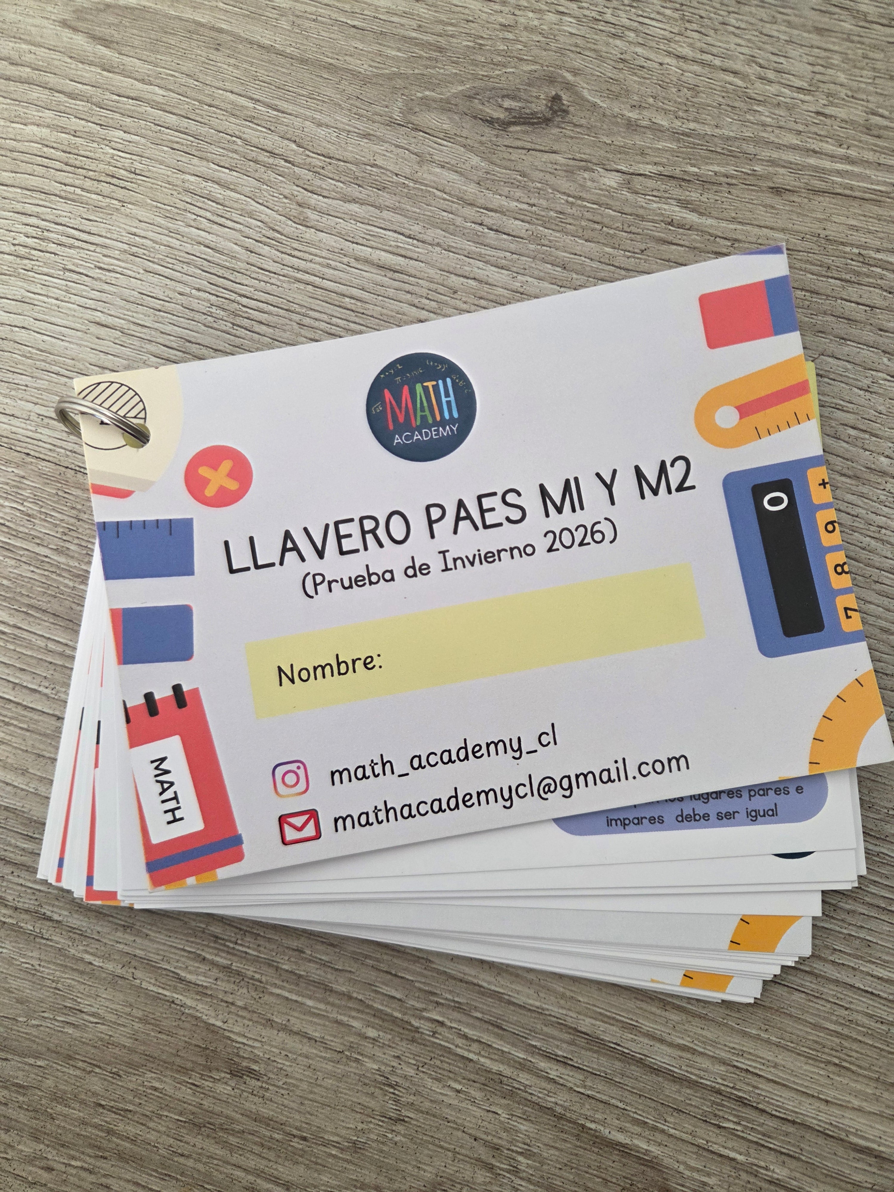 Llavero Prueba de Invierno 2026 M1 y M2